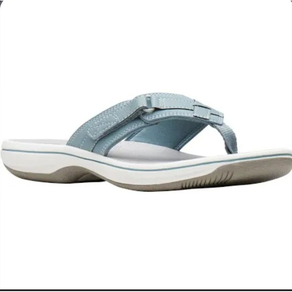 Clarks Breeze Sea Flip Flop Thong Toe US 10 UK 7.5D EU 41.5 Light Blue